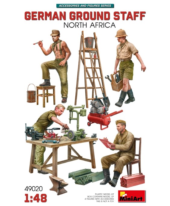 MiniArt GERMAN GROUND STAFF w/ACCESSORIES. NORTH AFRICA 1/48