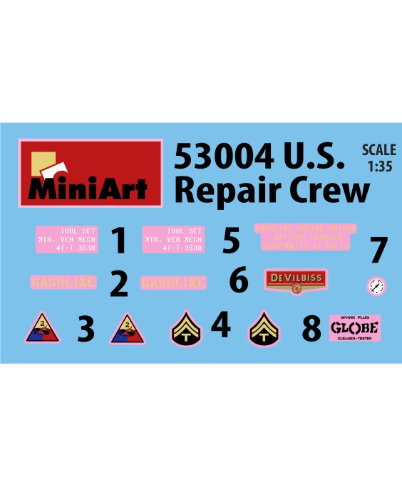 MiniArt U.S. REPAIR CREW W/EQUIPMENT 1/35 MiniArt U.S. REPAIR CREW W/EQUIPMENT 1/35
