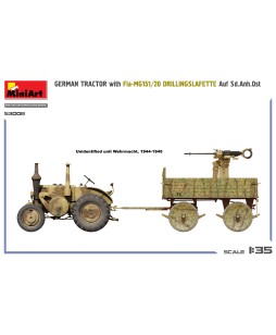 MiniArt FIELD GERMAN TRACTOR with Fla-MG151/20 DRILLINGSLAFETTE Auf Sd.Anh.Ost 1/35