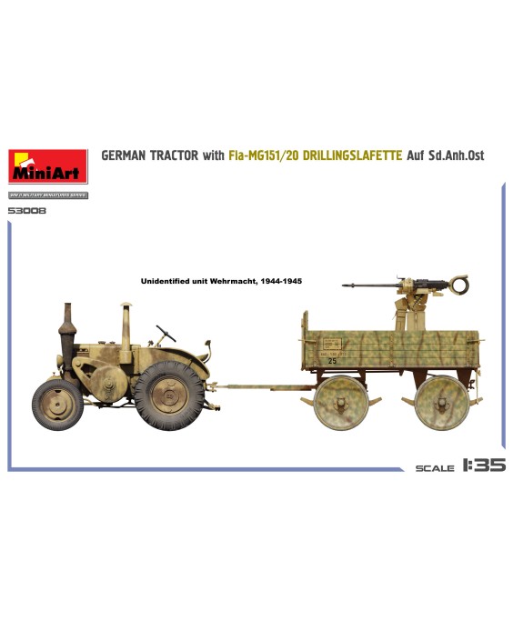 MiniArt FIELD GERMAN TRACTOR with Fla-MG151/20 DRILLINGSLAFETTE Auf Sd.Anh.Ost 1/35