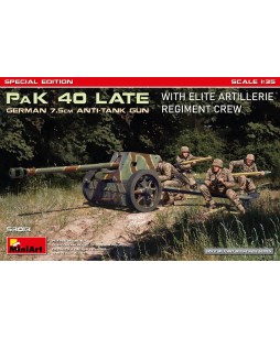 MiniArt German 7.5cm PaK 40 Late w/Elite Artillerie Regiment Crew  1/35