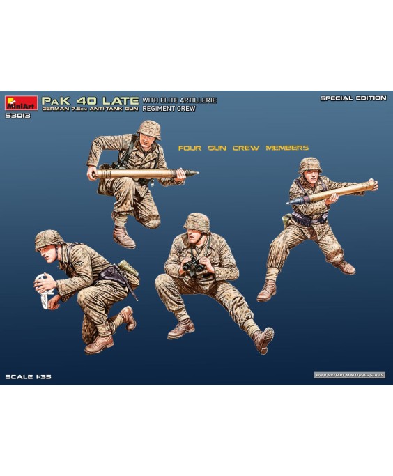 MiniArt German 7.5cm PaK 40 Late w/Elite Artillerie Regiment Crew  1/35