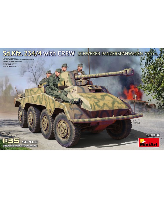 MiniArt Sd.Kfz. 234/4 w/CREW Schwerer Panzerspähwagen 7,5 cm. 1/35