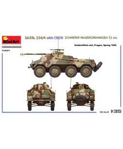 MiniArt Sd.Kfz. 234/4 w/CREW Schwerer Panzerspähwagen 7,5 cm. 1/35