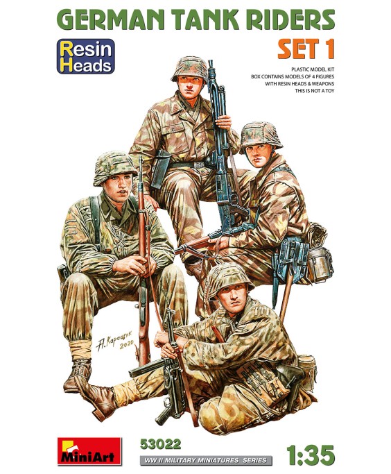 MiniArt German Tank Riders Set 1 Resin Heads 1/35