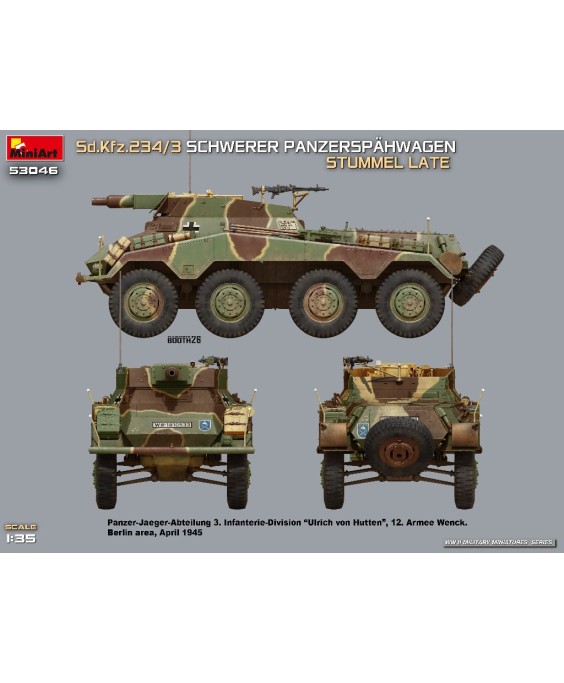 MiniArt Sd.Kfz.234/3 SCHWERER PANZERSPÄHWAGEN. STUMMEL LATE 1/35