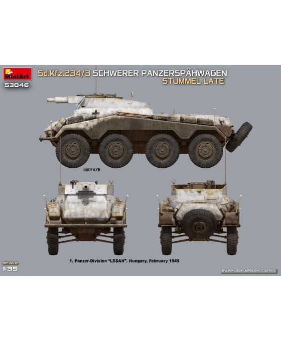 MiniArt Sd.Kfz.234/3 SCHWERER PANZERSPÄHWAGEN. STUMMEL LATE 1/35
