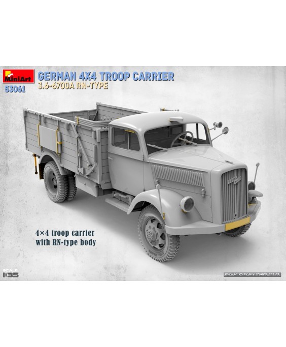 MiniArt GERMAN 4X4 TROOP CARRIER 3.6-6700A RN-TYPE 1/35 MiniArt GERMAN 4X4 TROOP CARRIER 3.6-6700A RN-TYPE 1/35