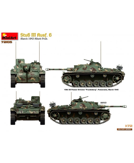 MiniArt modelis StuG III Ausf. G March 1943 Prod. 1/72