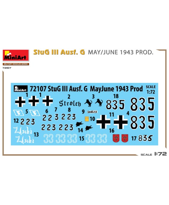 MiniArt modelis StuG III Ausf. G MAY/JUNE 1943 PROD. 1/72