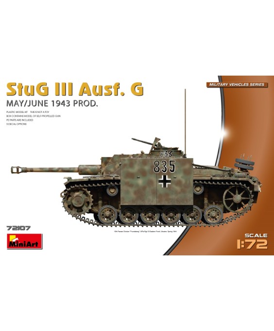 MiniArt modelis StuG III Ausf. G MAY/JUNE 1943 PROD. 1/72