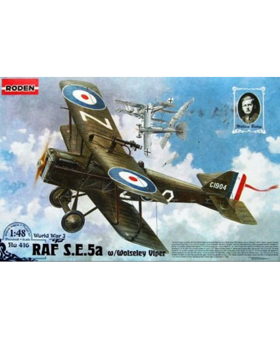 Roden modelis RAF S.E.5a w/Wolseley Viper 1/48