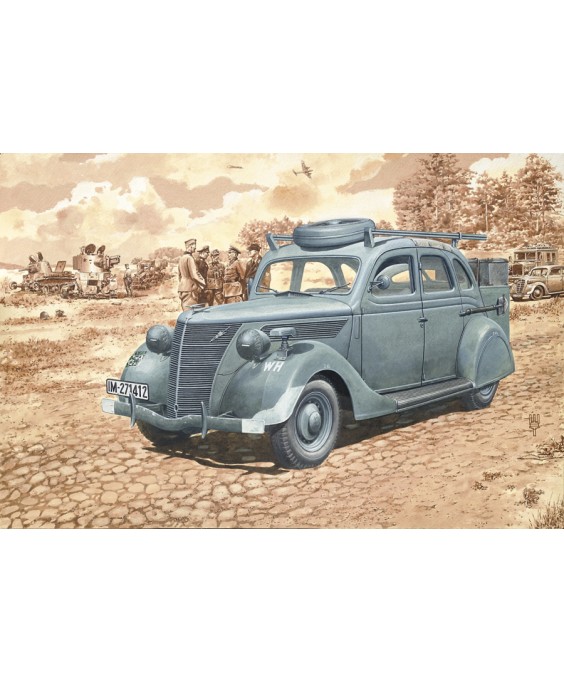 Roden modelis Ford V8-G81A Funkkraftwagen Classic Car Road Vehicle 1/35