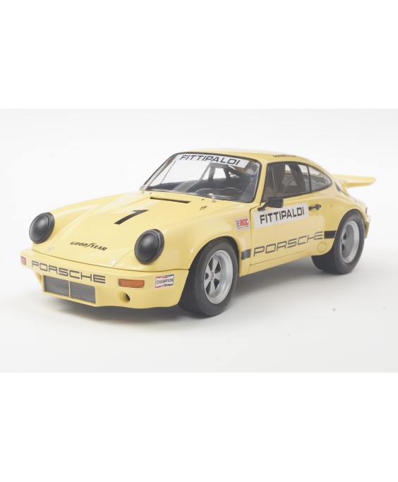 SOLIDO - PORSCHE 911 IROC YELLOW #1 FITTIPALDI 1974, 1/18
