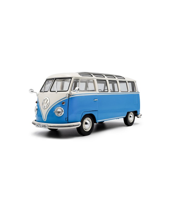 SOLIDO - Volkswagen T1 Samba – BLUE / WHITE 1962, 1/18