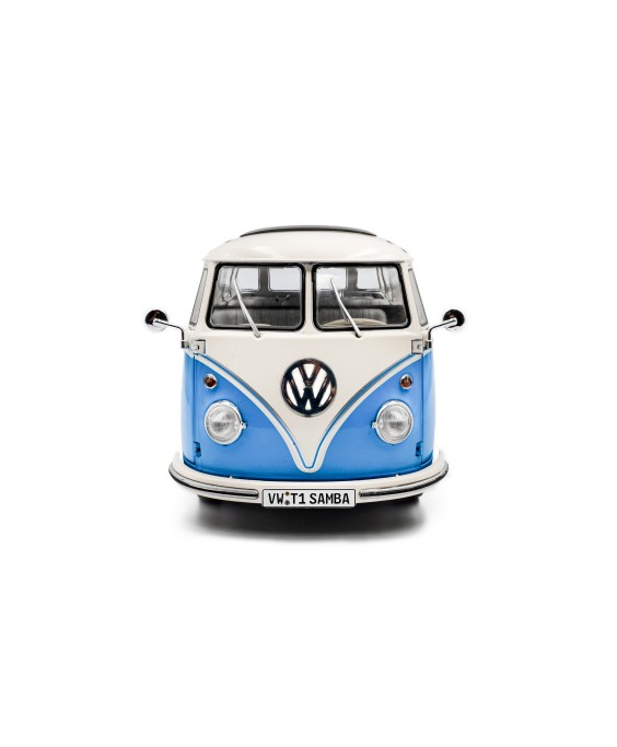 SOLIDO - Volkswagen T1 Samba – BLUE / WHITE 1962, 1/18