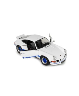 SOLIDO -Porsche 911 RSR White / Blue Carrera Stripes 1973, 1/18