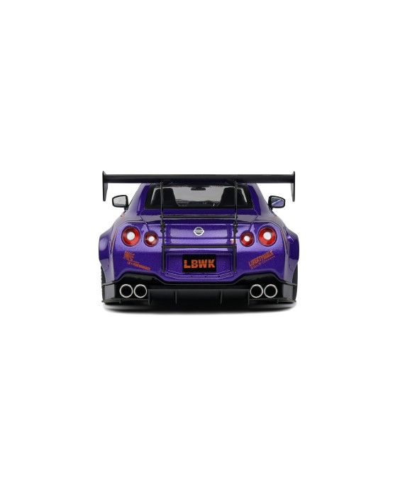 SOLIDO - Nissan GT-R (R35) W/ Liberty Walk Body Kit 2.0 PURPLEZILLA, 2022 1/18