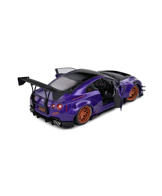 SOLIDO - Nissan GT-R (R35) W/ Liberty Walk Body Kit 2.0 PURPLEZILLA, 2022 1/18
