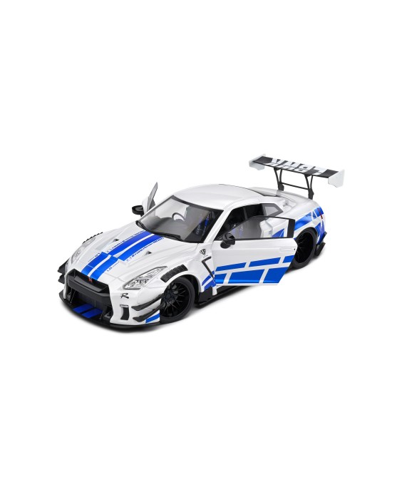 SOLIDO - Nissan GT-R (R35) W/ Liberty Walk Body Kit 2.0  White & Blue Stripes 2024, 1/18