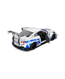 SOLIDO - Nissan GT-R (R35) W/ Liberty Walk Body Kit 2.0  White & Blue Stripes 2024, 1/18