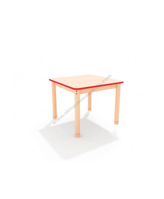 Stalas su spalvotu kraštu, apvalios kojos, 75x75