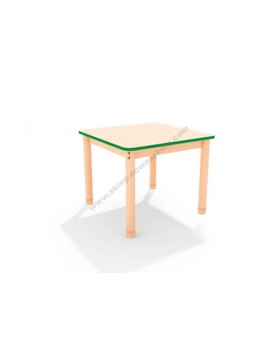 Stalas su spalvotu kraštu, apvalios kojos, 75x75