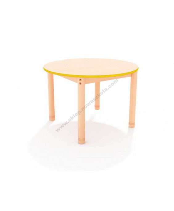 Stalas su spalvotu kraštu, Ø 90 cm, apvalios kojos