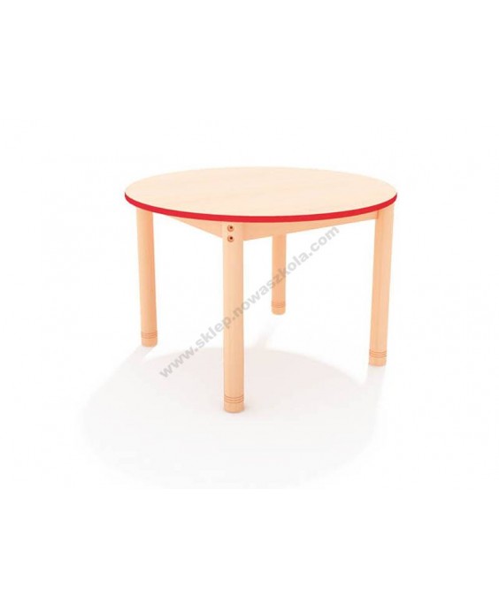 Stalas su spalvotu kraštu, Ø 90 cm, apvalios kojos