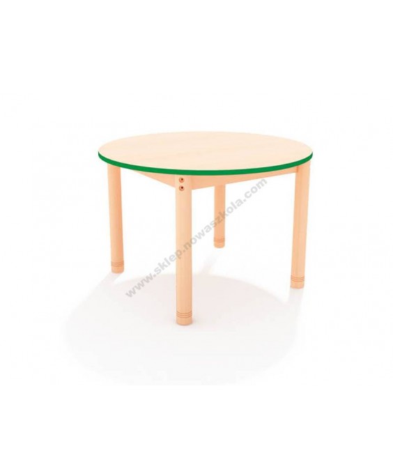 Stalas su spalvotu kraštu, Ø 90 cm, apvalios kojos