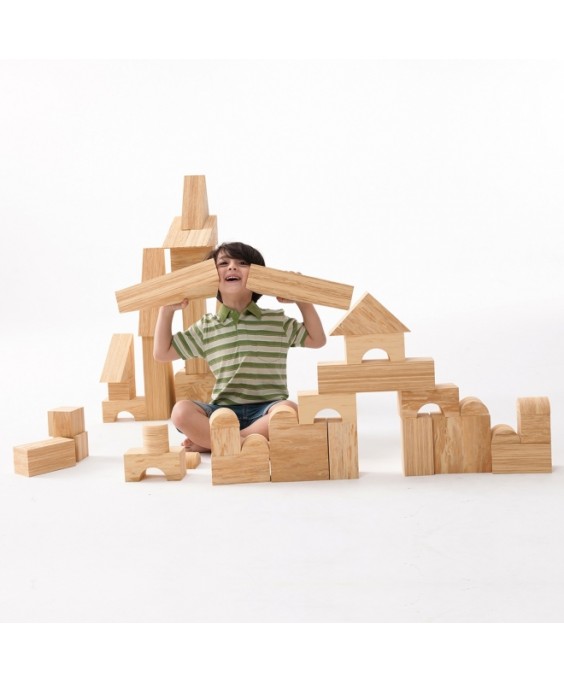 Weplay - Medžio imitacijos kaladėlės, 56 vnt Weplay - Medžio imitacijos kaladėlės, 56 vnt