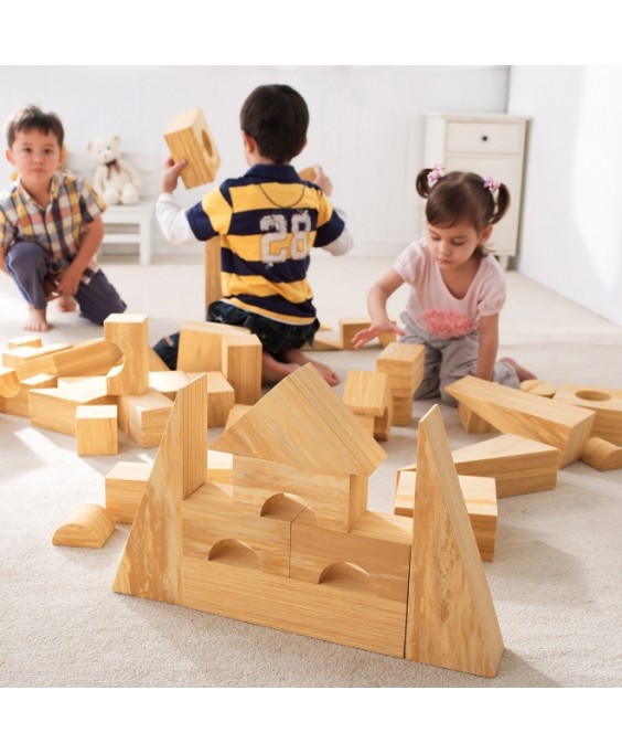 Weplay - Medžio imitacijos kaladėlės, 56 vnt Weplay - Medžio imitacijos kaladėlės, 56 vnt